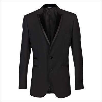 Mens Black Textured Blazer