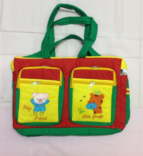 Mother Bag - Canvas, 16x12x6 Inches, Green | Multiple Pockets, Spacious Storage, Lightweight, Zipper Closure