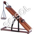 Inclined Plane with Roller and Jockey - Hardwood 600x100 mm, Wood Base 450x100 mm, Aluminum Arc | Friction Analysis, Angle Adjustable, Mechanical Advantage Experiment
