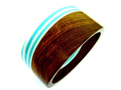 Trendy Wooden Bangle - Wood Resin 60x50 mm Brown | Trendy Style Bright Colors Smooth Finish Intricate Designs