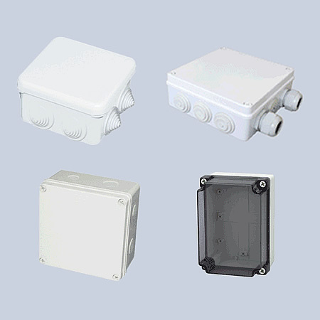 Waterproof junction box with and without connectors