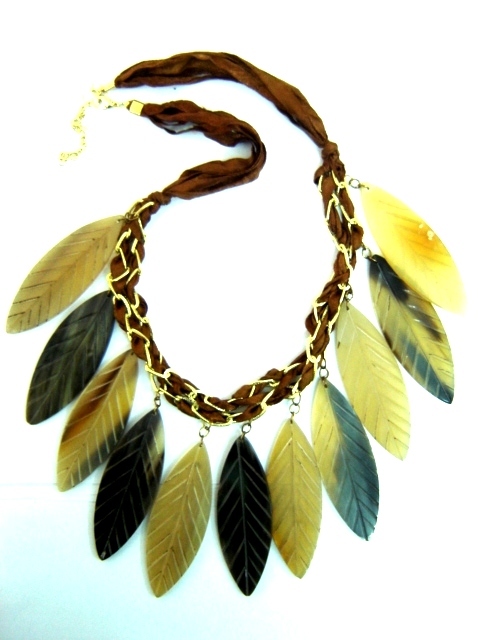 Garnet Leaf Necklace