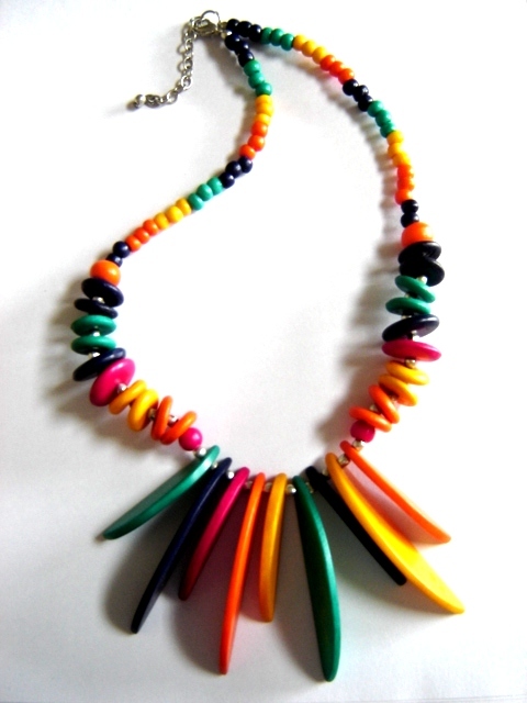 Carved Bone Bead Necklace