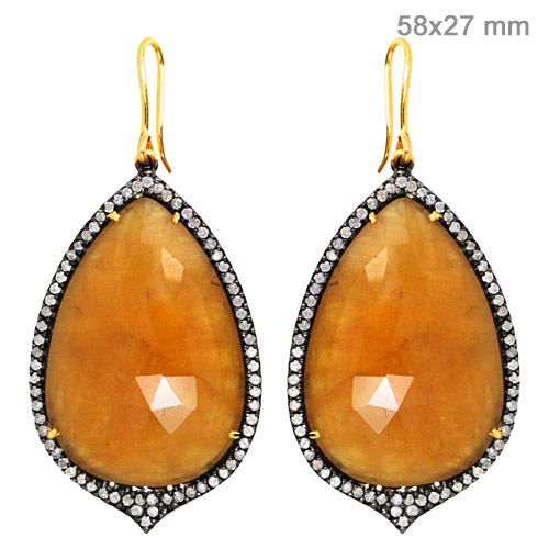 Sapphire Diamond Gemstone Earrings