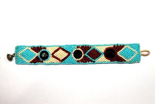 Bracelets - Beaded, 7-8 Inches, Turquoise | Adjustable Closure, Handcrafted Design, Unique Pattern