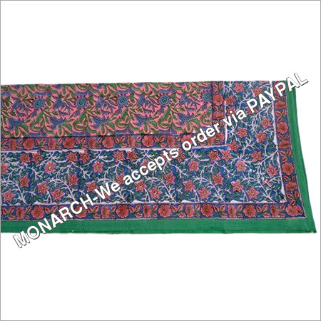 MULTI COLOR BLOCK PRINTED SINGLE BED SHEET