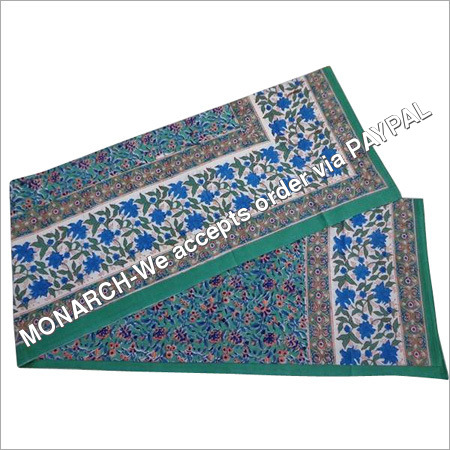 BLUE FLOWER BLOCK PRINTED SINGLE BED SHEET