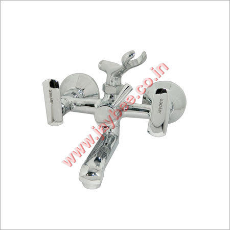 Wall Mixer Telephonic With Crutch - Brass, 150x100x80mm, Chrome Finish | Water Efficient, Easy Installation, Reliable Flow