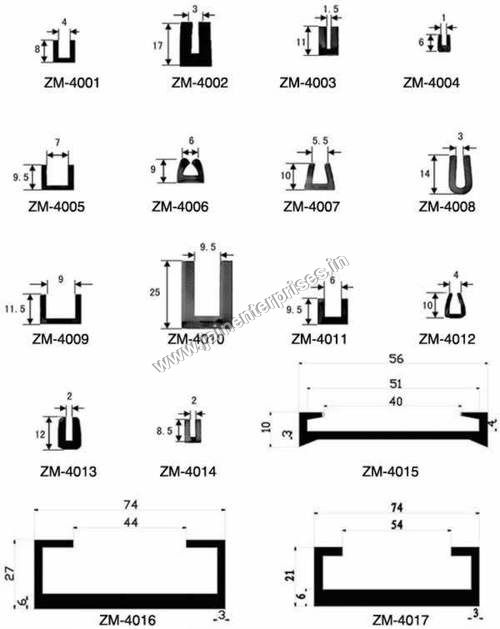 U Type Rubber Profile - Accurate Dimensions , Exact Thickness, Smooth Finish, Abrasion and Weather Resistant