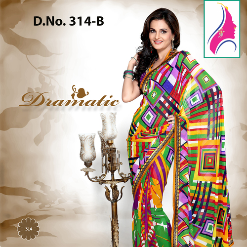 Stylish Multi Colored Sarees With Lace Border