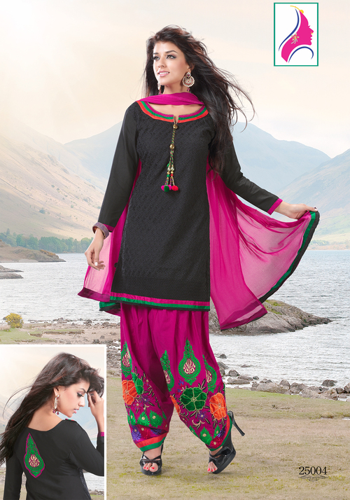 Beautiful Black-Pink Embroidery Suit