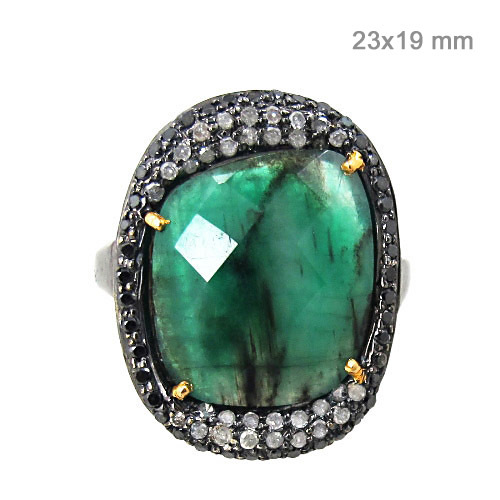 Emerald Diamond Gold Ring