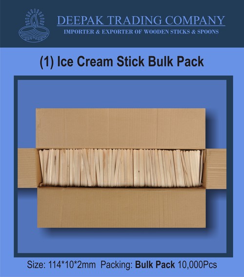 Wooden Ice Cream Stick Bulk Pack