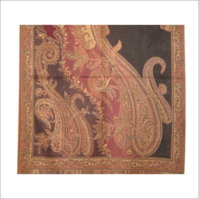 Woolen Jamawar Stole - 100% Wool, 70x200 cms, Burgundy | Warmth, Antique Style, Multicolored, Comfort, Superior Finish
