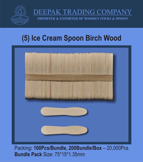 Birch Wood Ice Cream Spoons