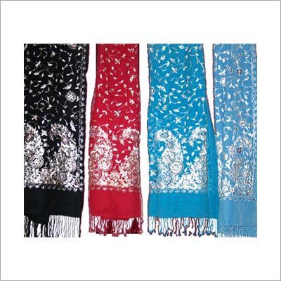 Silk Wool Zari Badamjaal Stoles