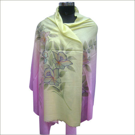Fine Wool Hand Print Stole