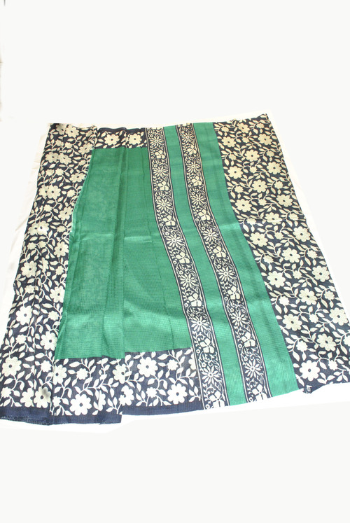 printed cheque silk