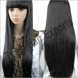 Straight Hair Wig - Human Hair, Black Color, Long Length | Softness, Natural Look, Excellent Strand Strength