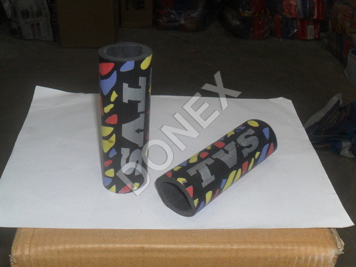 Grip Cover - Rubber, 12cm Length, 3cm Diameter, Black, Multicolored Pattern | Improved Grip, Enhanced Comfort, Shock Absorption
