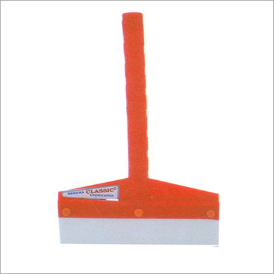 Plastic Floor Cleaning Wiper - Plastic Rubber Steel, 250mm Blade, 400mm Handle, Orange | Durable, Lightweight, Easy Use