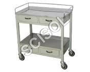 Medicine Trolley - Stainless Steel, 101x50x90 cm, Two Drawers | Swivel Castors, Durable Shelves, Smooth Drawers