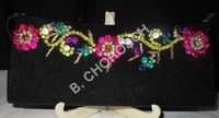 Embroidered Handbags - Fabric, Floral Embroidery, Zip Closure, Shoulder Strap, Elegant Finish | Ideal For Parties And Weddings