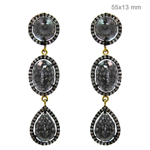 Crystal Pave Diamond Earrings