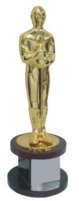 Metal Figure Award - Metal and Wood, 10-15 cm, Gold | Unique Design, Rust Proof, Smooth Polished Finish, Sturdy