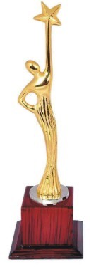 Metal Awards - Metal & Wood, 20-30 cm, Gold | Stylish Design, Corrosion Resistant, Durable Finish