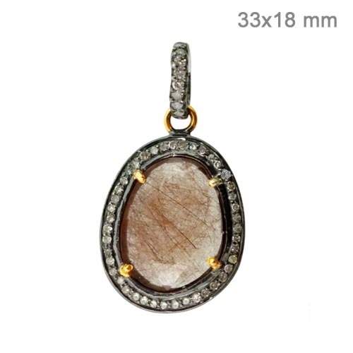 Diamond Rutile Gold Pendant