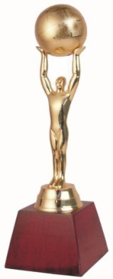 Designer Trophies - Brass, 250-300 mm, Gold, Square Base | Award Recognition, Polished Finish, Customizable