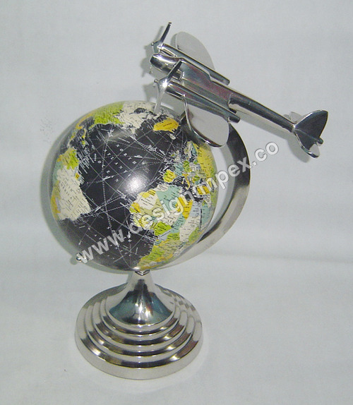 Glossy Aeroplane On Globe