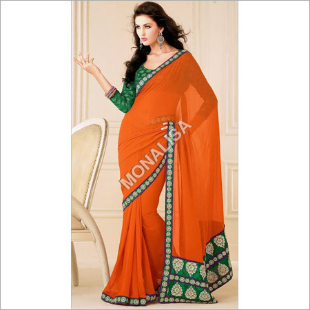 Orange Georgette Sarees