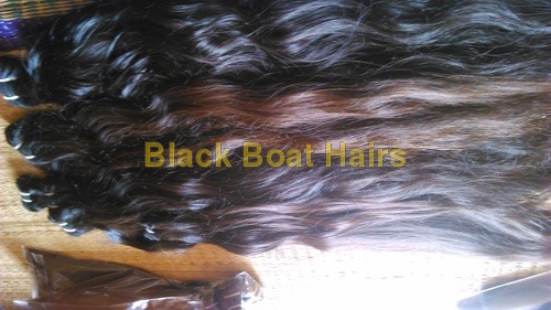 Machine wefted hair