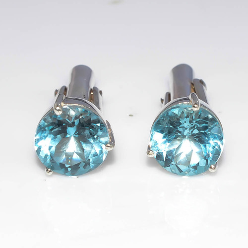 925 Sterling Silver Blue Topaz Gemstone Men's Cufflink's