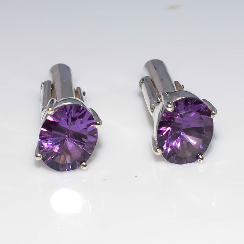 925 Sterling Silver Amethyst gemstone Cufflink's