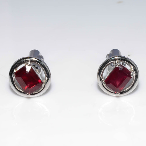 925 sterling Silver Ruby Gemstone Cufflinks