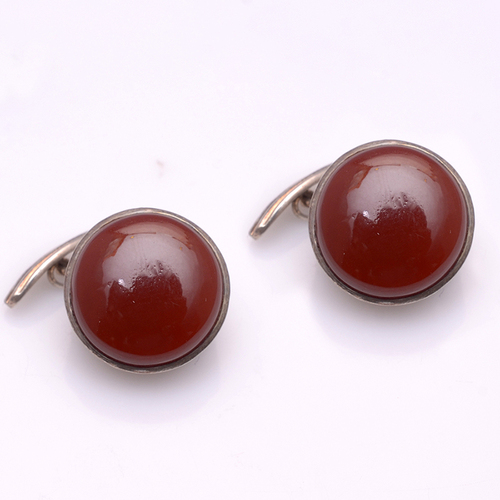 925 Sterling Silver Red onyx Gemstone Cufflinks