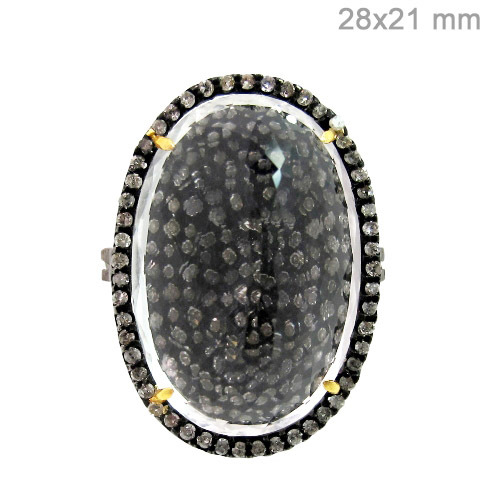 Crystal Diamond Gold Ring