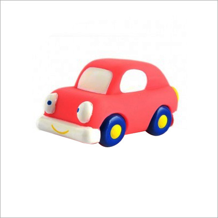 Squeeze Toys(Mm 2047 4) - Rubber Small Size, Red Yellow | Stress Relief, Sensory Toy, Soft Texture, Car Shape, Lightweight