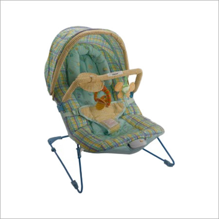 Mee Mee Canopied Baby Bouncer With Vibrations (Mm 822) - Fabric Metal, 25x25x30 cm, Green | Padded Seat, Canopy Shade, Vibrations, Safety Harness, Toys, Neck Support