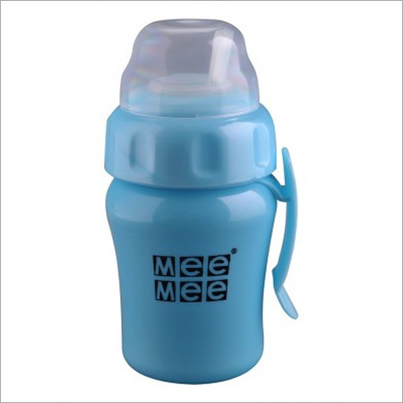 Feeding Mug (Soft Spout)(MM 3788) - PP Plastic, 7x7x10cm, Blue Pink | Soft Silicone Spout, Leakproof, Easy Grip, Lightweight