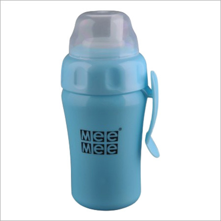 Soft Spout Silicon Bottle (MM 3790) - 250ml Polypropylene, Blue/Pink | Leakproof, Soft Spout, Easy Grip Handle