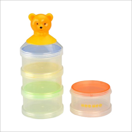 Teddy Container Set (4 Pcs)(MM 1009) - Food Grade Polypropylene 50ml Yellow | BPA-Free Non-Spill Detachable Funnel
