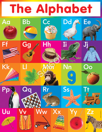 The Alphabet - Paper 24x36 Inches Multicolor | Educational Child-Friendly Glossy Finish