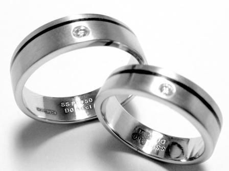 Sliver Platinum Couple Ring