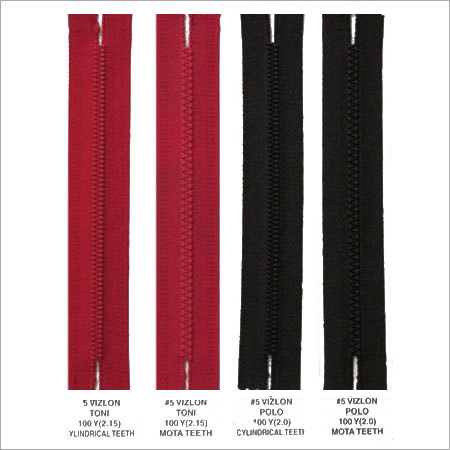 TONI VIZLON - Metal & Fabric Diamond Zip, Varied Length, Red | Durable, Precise, Tamper-Proof, Easy Sewing
