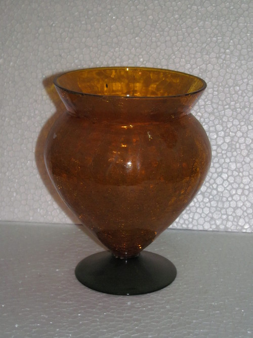 0995 - Glass Urn, 5x4x3 Inches, Amber Color | Elegant Design, Durable, Handcrafted, Glossy Finish