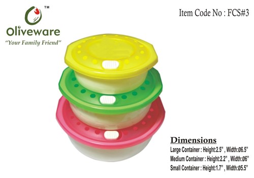 Set of 3 Food Storage Containers